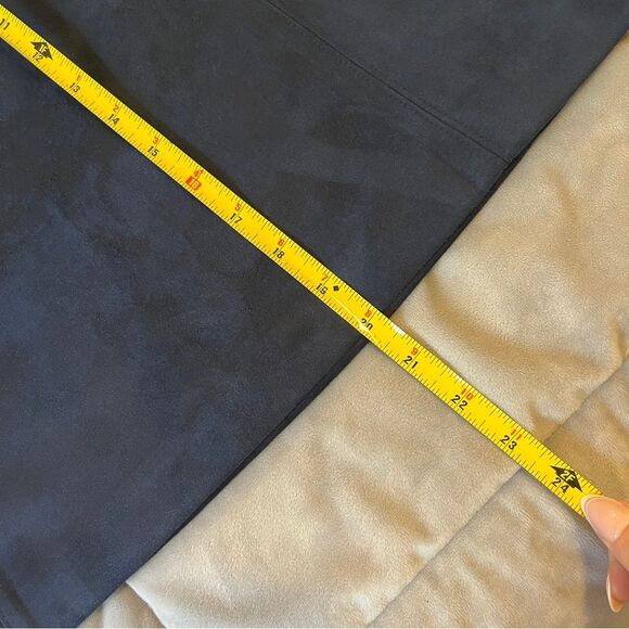J. Jill Knee-Length Skirt in Brushed Suede - Navy Blue - Size M - Picture 7 of 7